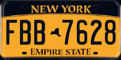 NY license plate FBB7628