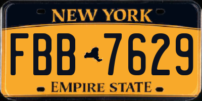 NY license plate FBB7629