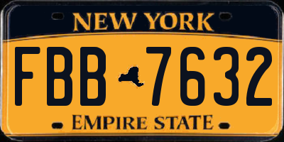 NY license plate FBB7632