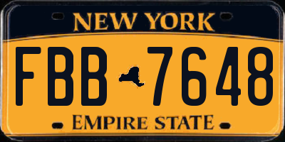 NY license plate FBB7648