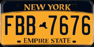 NY license plate FBB7676