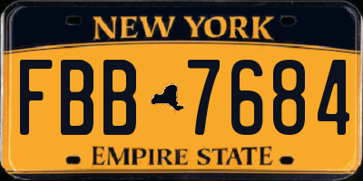 NY license plate FBB7684