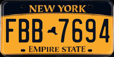 NY license plate FBB7694