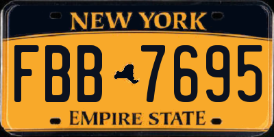 NY license plate FBB7695