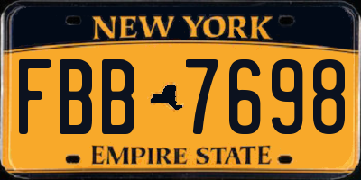 NY license plate FBB7698