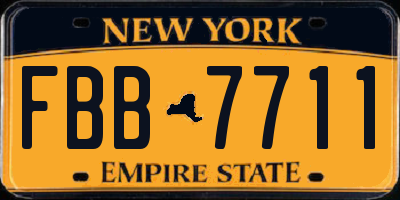 NY license plate FBB7711