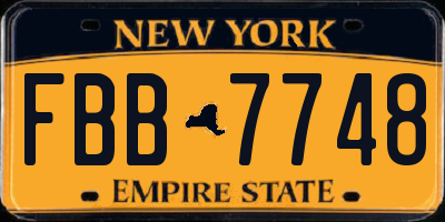 NY license plate FBB7748
