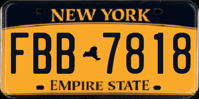 NY license plate FBB7818