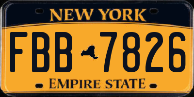 NY license plate FBB7826