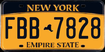 NY license plate FBB7828