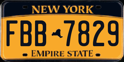 NY license plate FBB7829