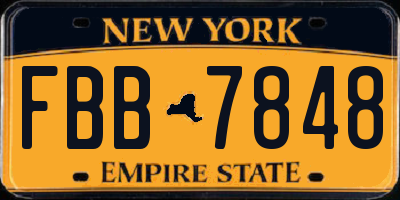 NY license plate FBB7848