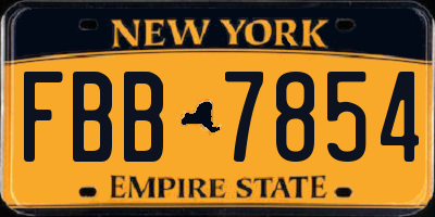 NY license plate FBB7854