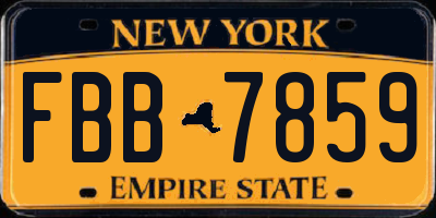NY license plate FBB7859