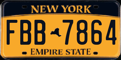 NY license plate FBB7864