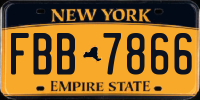 NY license plate FBB7866