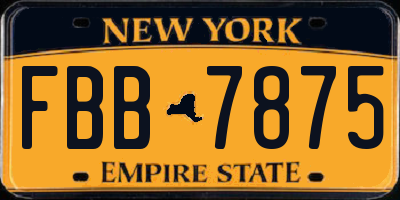 NY license plate FBB7875