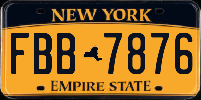 NY license plate FBB7876