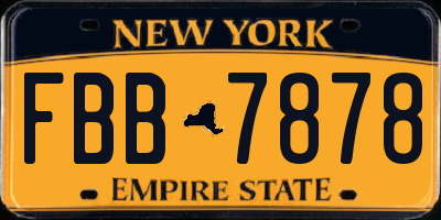 NY license plate FBB7878