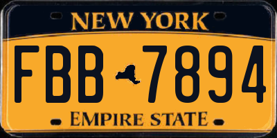 NY license plate FBB7894
