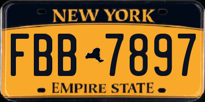 NY license plate FBB7897