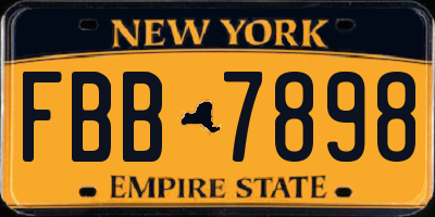NY license plate FBB7898