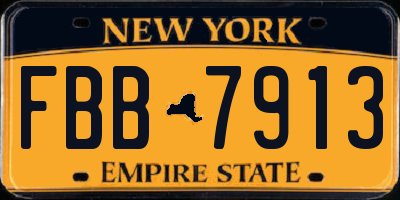 NY license plate FBB7913
