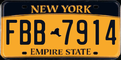 NY license plate FBB7914