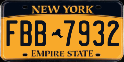 NY license plate FBB7932