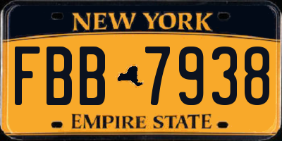 NY license plate FBB7938