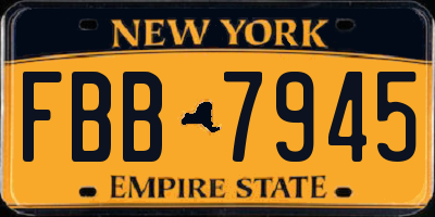 NY license plate FBB7945