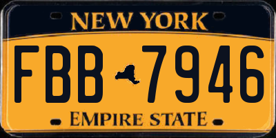 NY license plate FBB7946