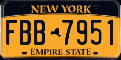 NY license plate FBB7951