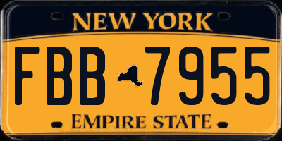NY license plate FBB7955