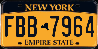 NY license plate FBB7964