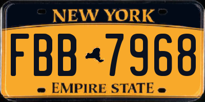 NY license plate FBB7968