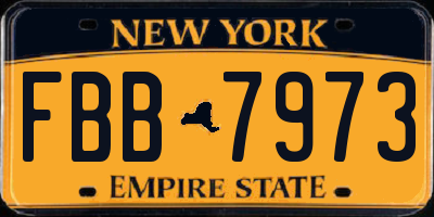 NY license plate FBB7973