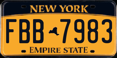 NY license plate FBB7983