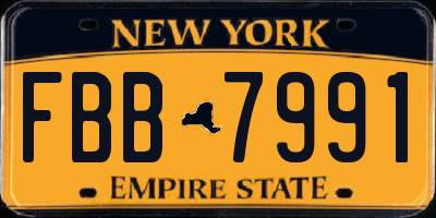 NY license plate FBB7991