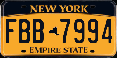 NY license plate FBB7994