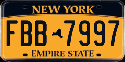 NY license plate FBB7997