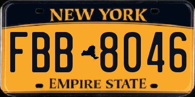 NY license plate FBB8046