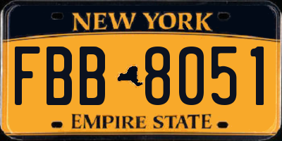 NY license plate FBB8051