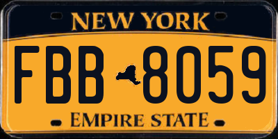 NY license plate FBB8059