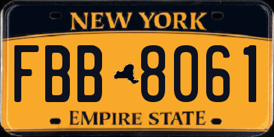 NY license plate FBB8061