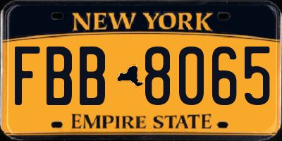 NY license plate FBB8065