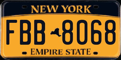 NY license plate FBB8068