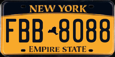 NY license plate FBB8088