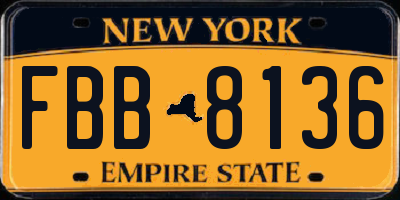 NY license plate FBB8136