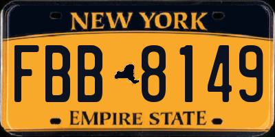 NY license plate FBB8149